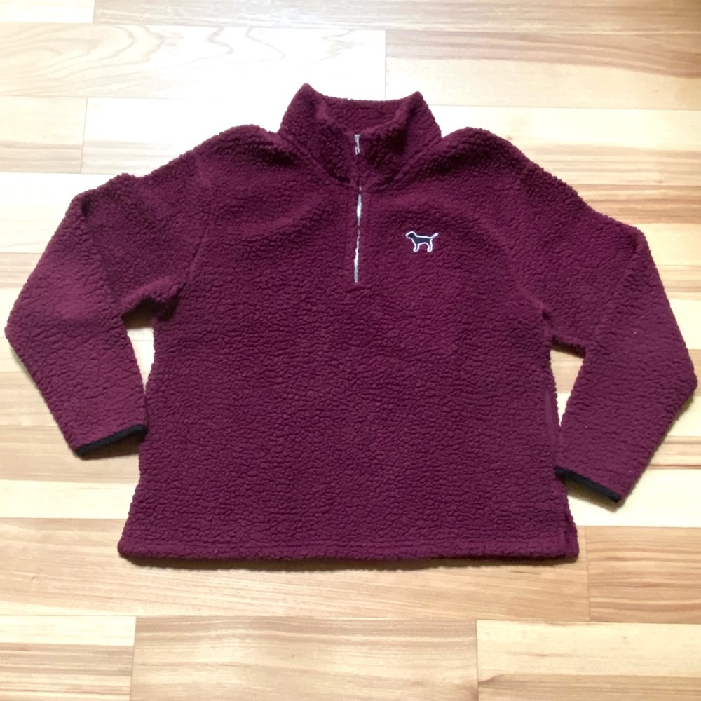 Victoria’s Secret Pink half-zipped Sherpa size large